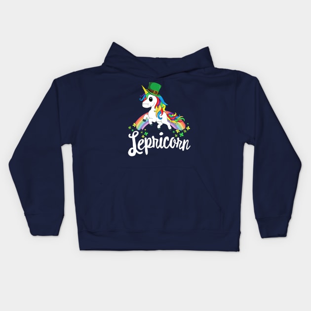 Lepricorn Unicorn St Patricks Day T-Shirt Kids Girls Lucky Kids Hoodie by 14thFloorApparel